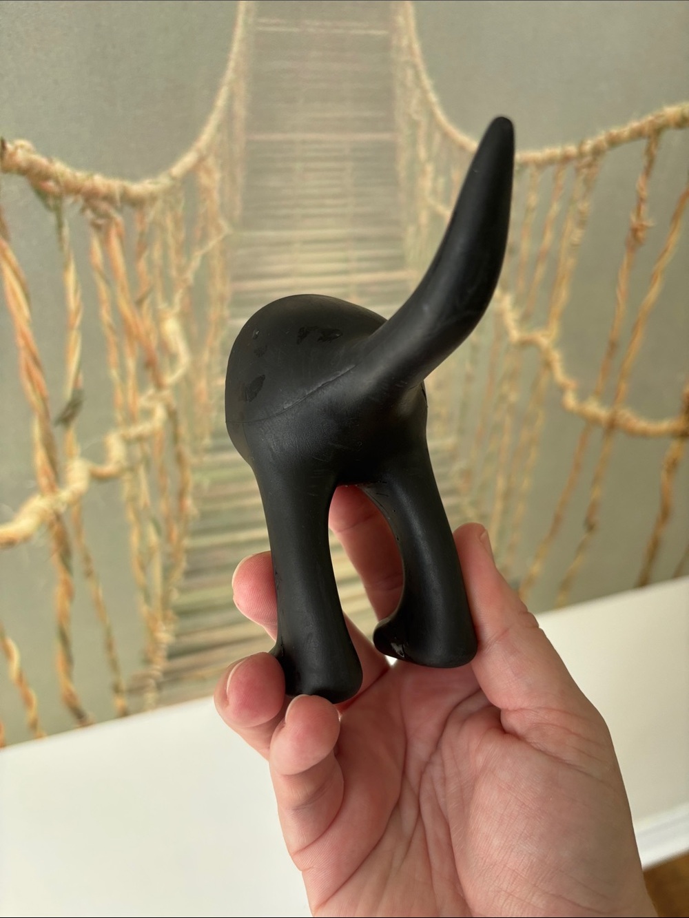 Black dog tail decorative hook